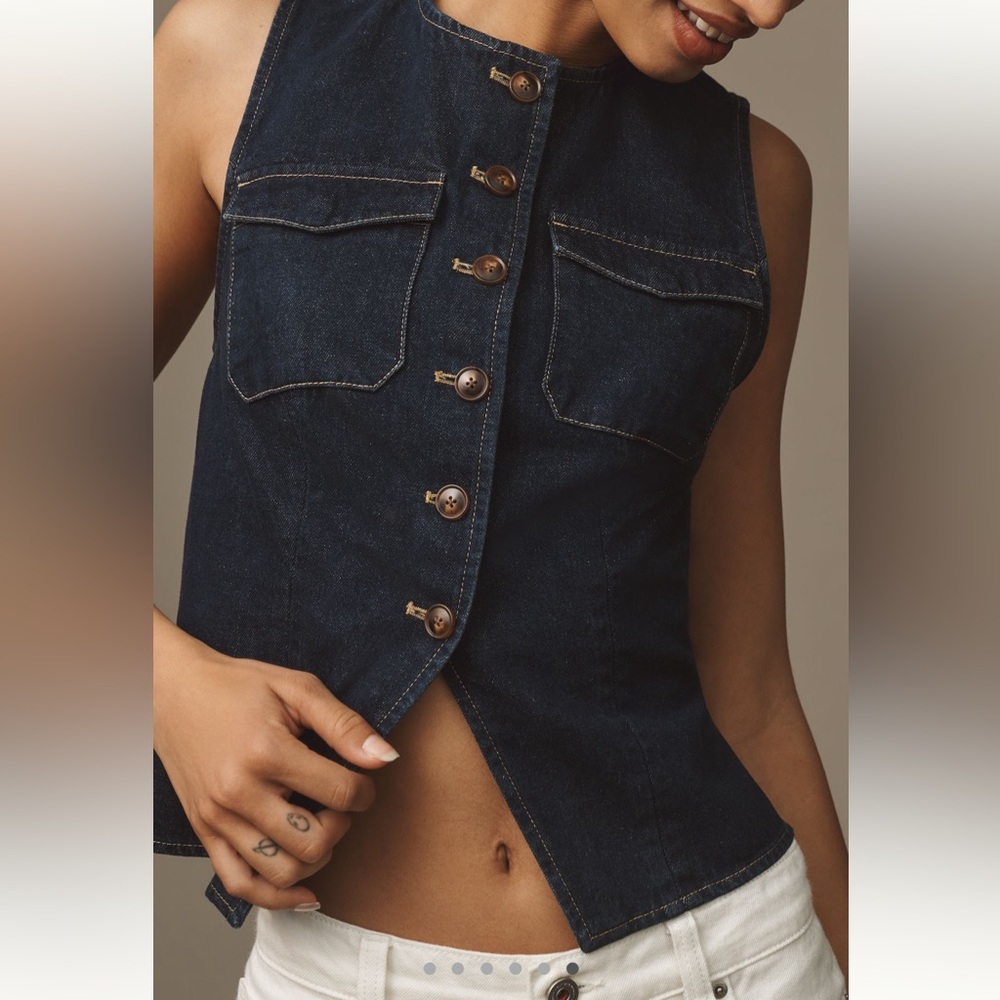 Mare Mare for Anthropologie Denim Sleeveless Vest